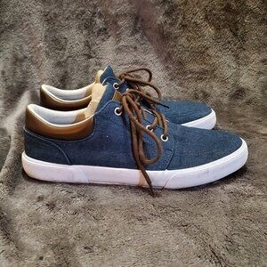St. Johns Bay Shoes Mens 11 M Bryce Casual Sneakers Denim Blue Lace Up READ